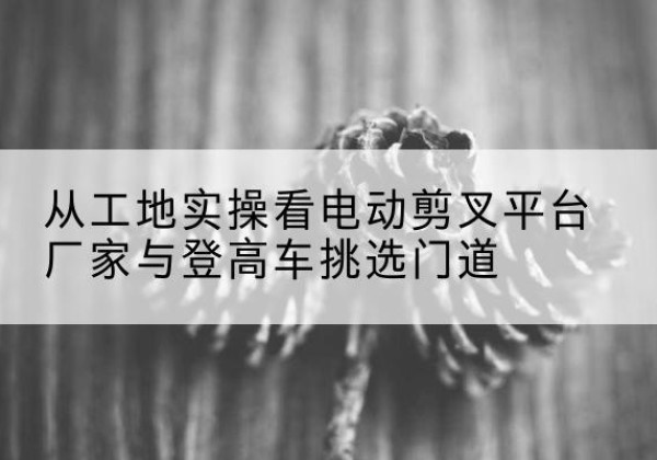 凉州电动剪叉升降平台厂家-从工地实操看电动剪叉平台厂家与登高车挑选门道